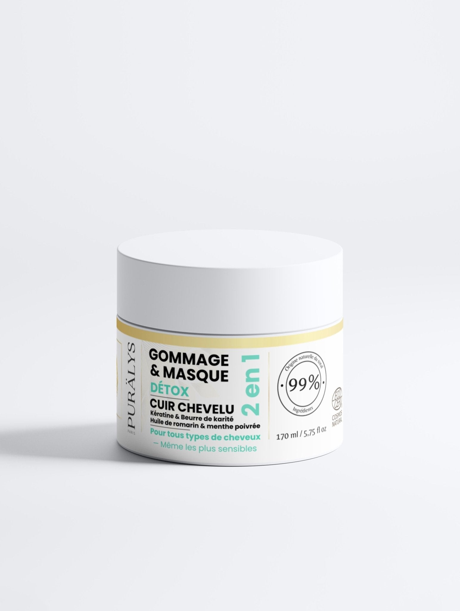 Gommage & Masque Pro Cuir chevelu - romarin et menthe - PURÄLYS