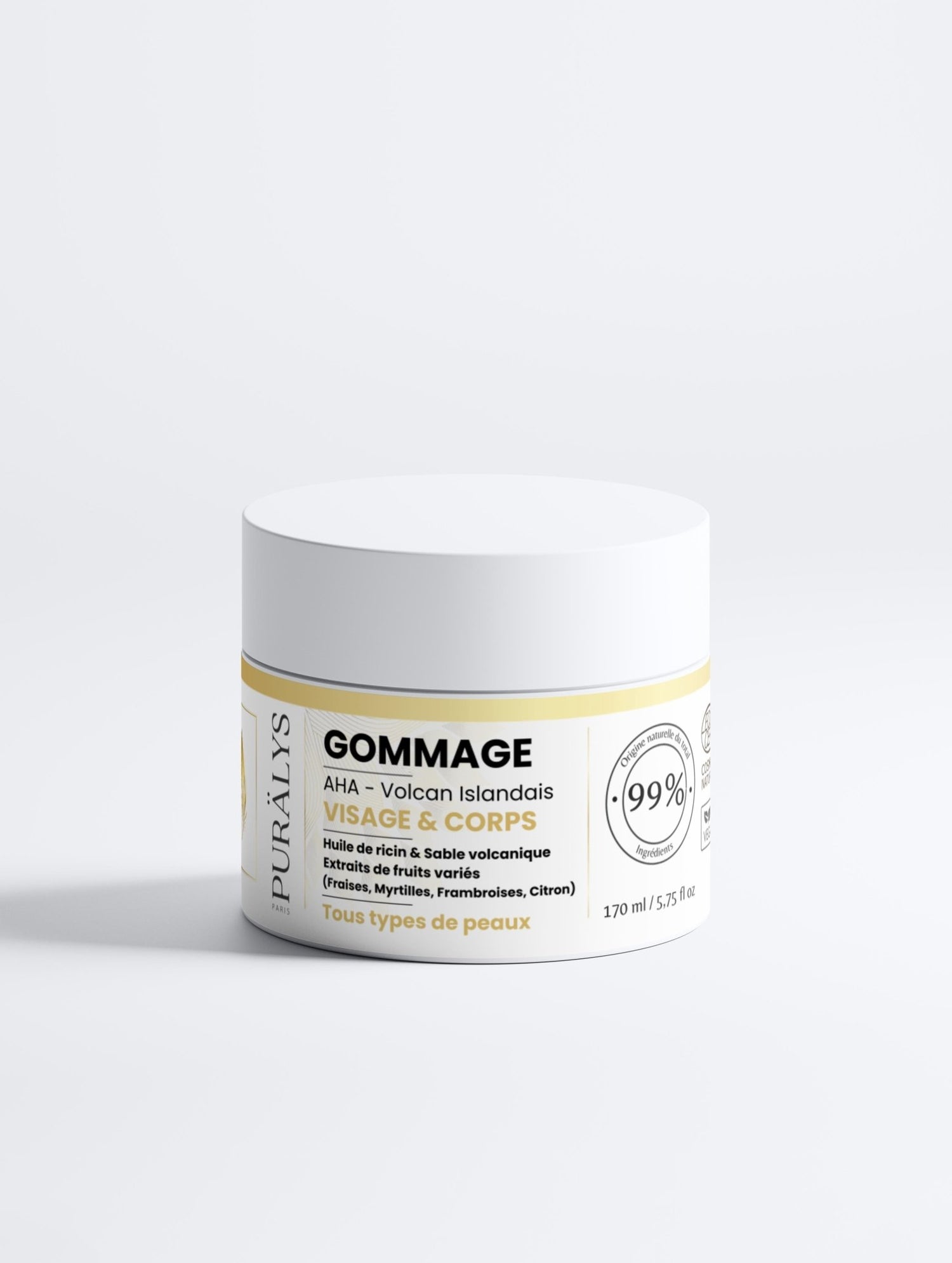 Gommage visage et corps - AHA / Volcan islandais - PURÄLYS PARIS