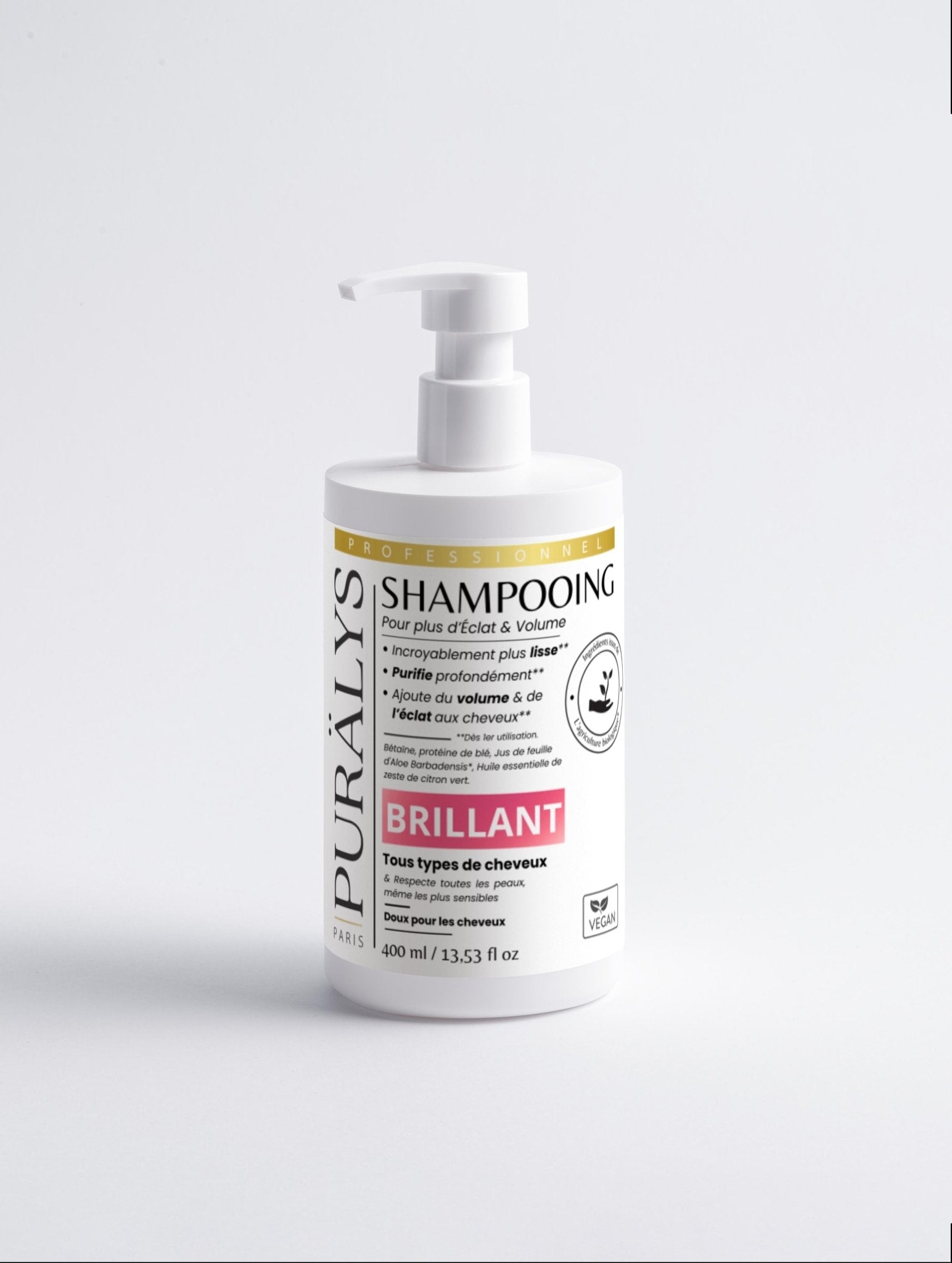 Shampooing Pro Brillant - Volume & Brillance - PURÄLYS PARIS